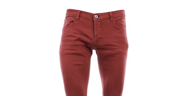 Pánske červené úzke nohavice Fuga