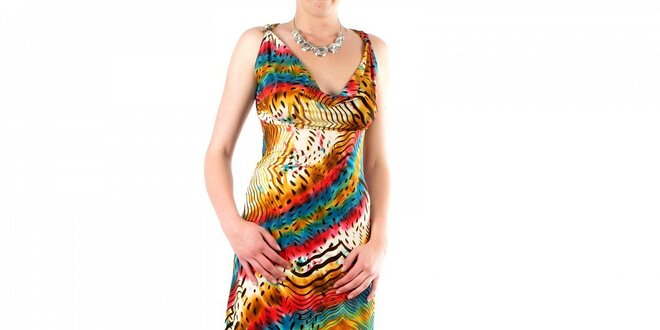Dámske pestrofarebné šaty Fifilles se Paris so zvieracím vzorom