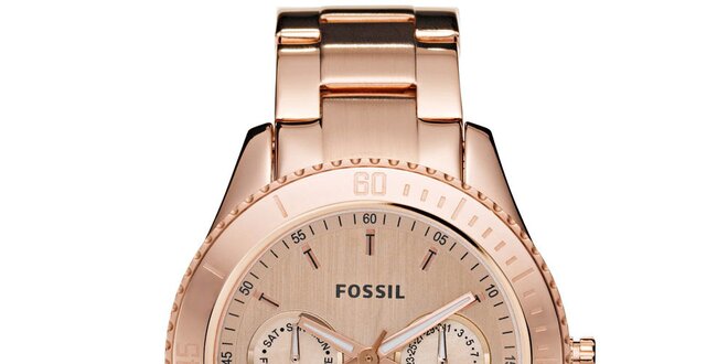 Dámske hodinky so zlatým efektom Fossil
