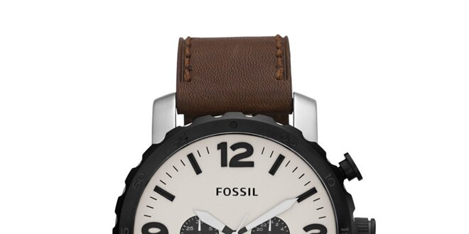 Pánske hodinky s bielym ciferníkom Fossil