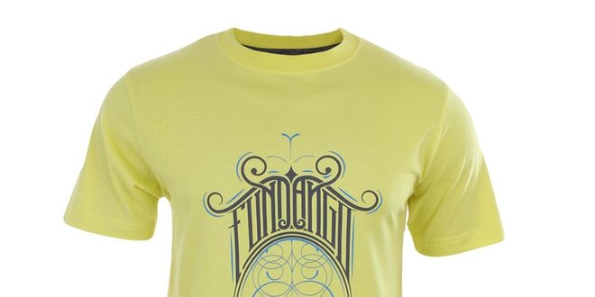 Pánske žlté tričko s potlačou Fundango