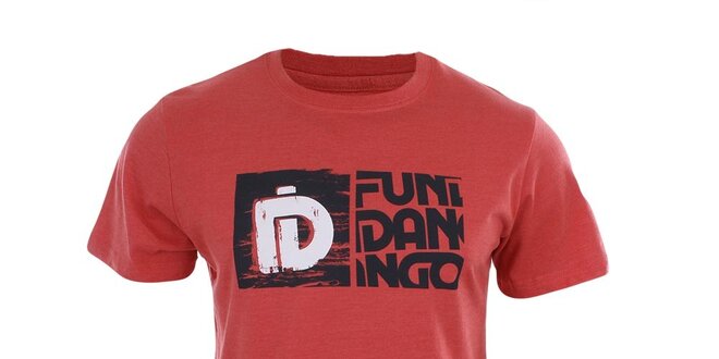 Pánske červené tričko s potlačou a krátkym rukávom Fundango
