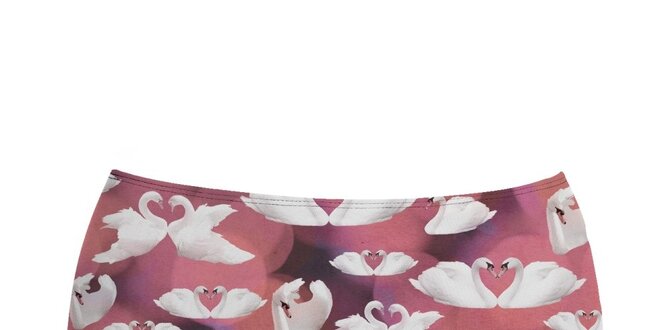 Dámske plavkové nohavičky s farebnou potlačou labutí Mr. GUGU & Ms. GO