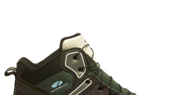 Pánske čierno-zelené členkové trekové topánky Numero Uno