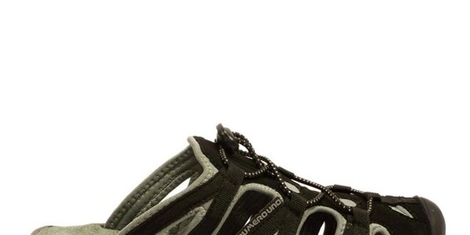 Dámske čierno-šedé nazúvacie sandále Numero Uno