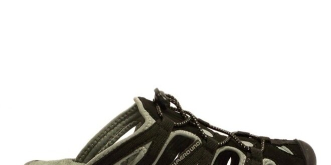 Pánske čierno-šedé nazúvacie sandále Numero Uno