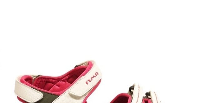 Dámske bielo-červené trekové sandálky Numero Uno