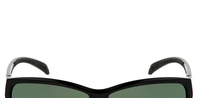 Dámske čierne slnečné okuliare s logom a zelenými sklami Red Bull