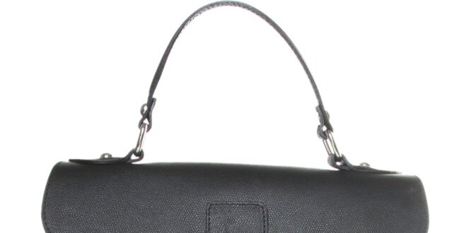 Dámska čierna kožená kabelka Made in Italia