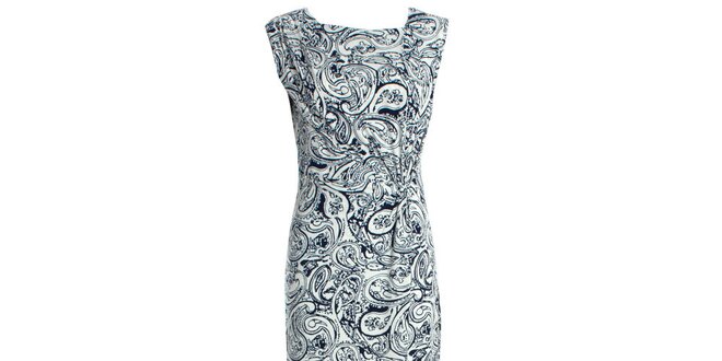 Dámske šaty s modro-bielou paisley potlačou JDC London
