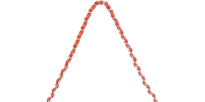 Dámska oranžová kabelka Made in Italia s kovovými cvokmi