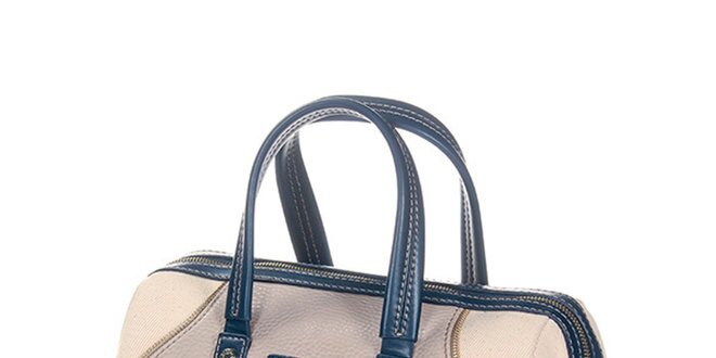 Dámska béžovohnedá kabelka s modrými prvkami Versace Jeans