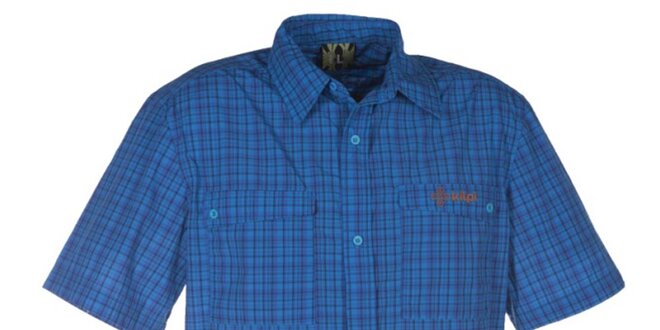 Pánska modrá košeľa s kockovaným vzorom Kilpi