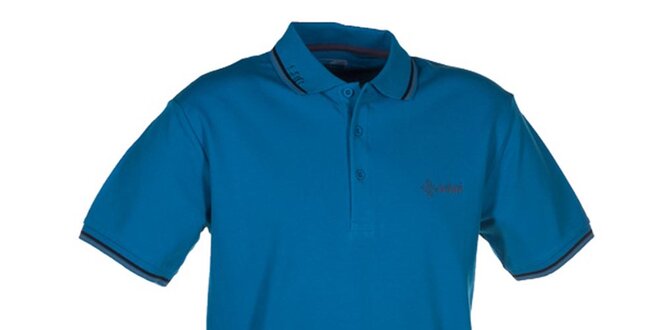 Pánske modré polo tričko s pruhovanými lemami Kilpi