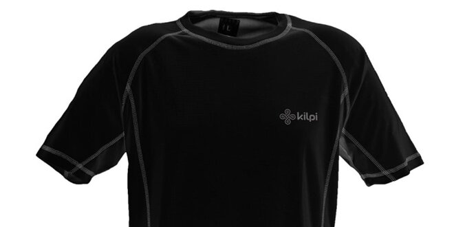 Pánske čierne funkčné tričko s kontrastnými švami Kilpi