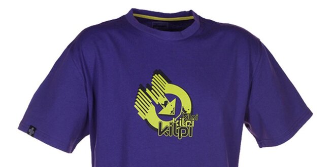 Pánske fialové tričko s krátkym rukávom a farebnou potlačou Kilpi