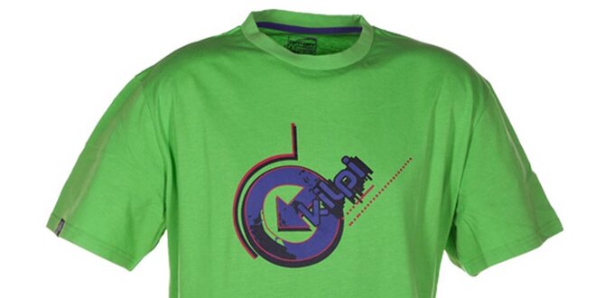 Pánske zelené tričko s fialovou potlačou Kilpi