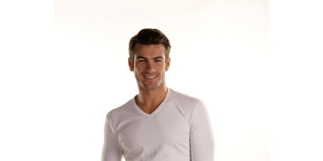 Pánske biele tričko Gianfranco Ferré s dlhým rukávom
