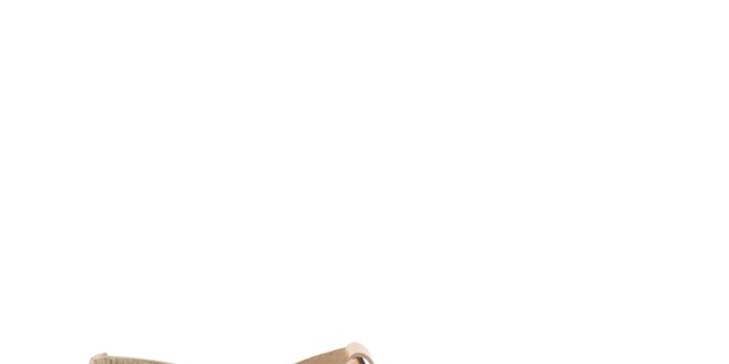 Dámske hnedobéžové sandále s bielou podrážkou MISU