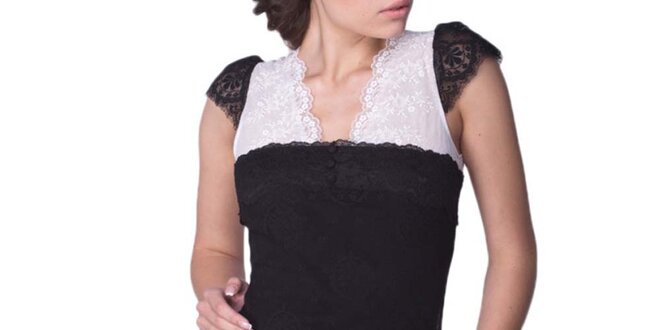 Dámske čierno-biele čipkové šaty Arefeva