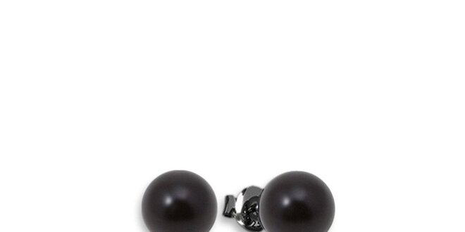 Čierne perlové náušnice Swarovski Elements