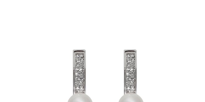 Dámske náušnice s perlou a kamienkami Swarovski Elements