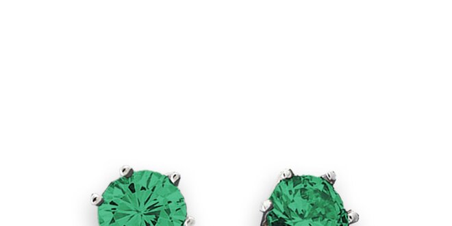 Dámske náušnice so zelenými kamienkami Swarovski Elements
