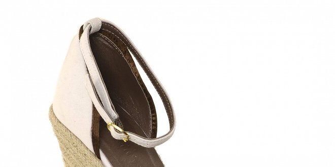 Dámske sandálky Vkingas na jutovom kline s mašľou hnedej farby