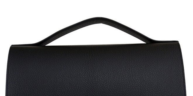 Dámska čierna obdĺžniková kožená kabelka Bellemarie