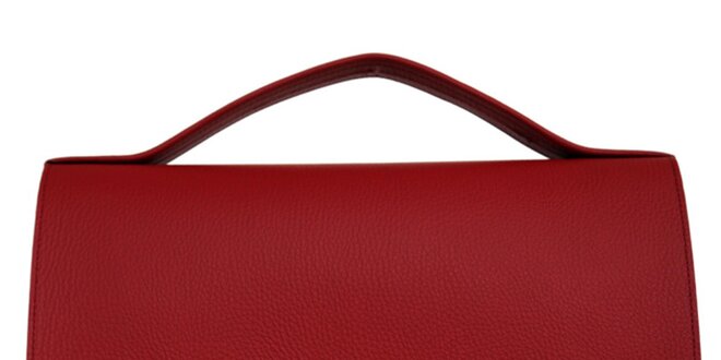 Dámska červená obdĺžniková kožená kabelka Bellemarie