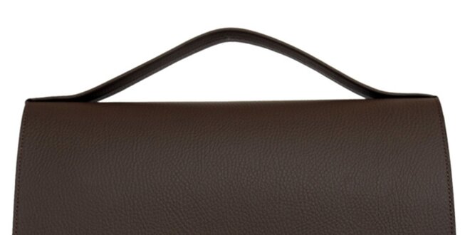 Dámska hnedá obdĺžniková kožená kabelka Bellemarie