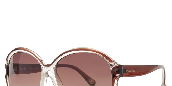 Dámske transparentné slnečné okuliare Michael Kors s hnedými detailami
