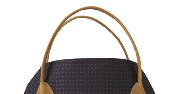 Dámska čierna kabelka s fialovými bodkami Bellemarie
