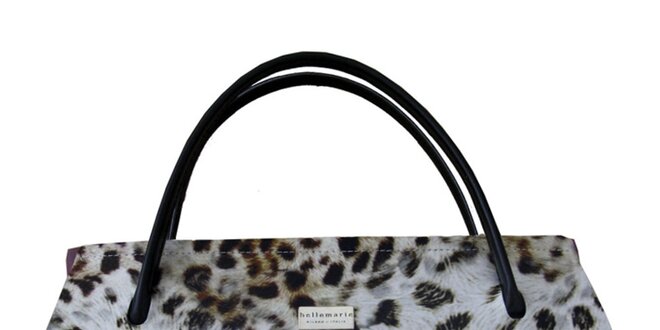 Dámska kabelka s leopardím vzorom a fialovými kvetmi Bellemarie
