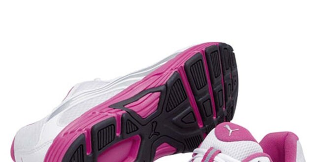 Dámske bielo-strieborno-ružové športové tenisky Puma