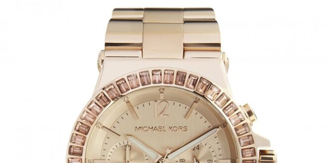 Dámske pozlátené hodinky s chronografom a dátumovkou Michael Kors