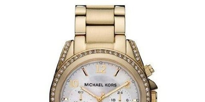 Dámske pozlátené hodinky so zirkónmi Michael Kors