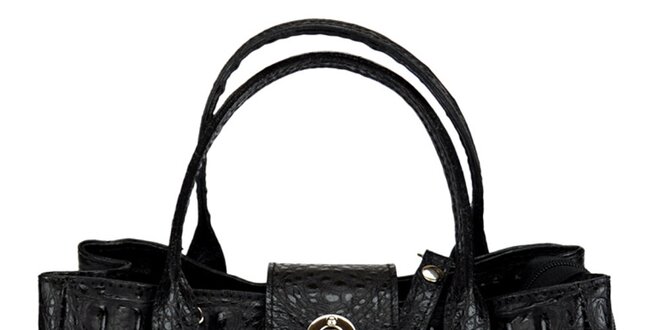 Dámska malá čierna kabelka s krokodílim vzorom Giulia