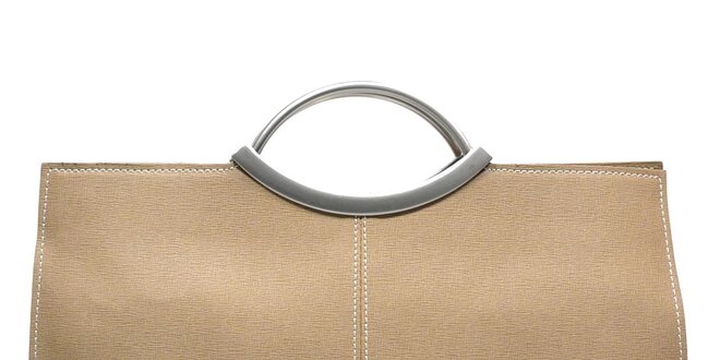 Dámska kožená kabelka v béžovej farbe Giulia