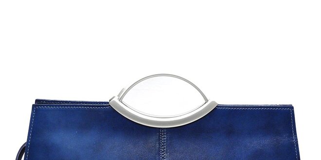 Dámska modrá kabelka s kovovými ušami Giulia