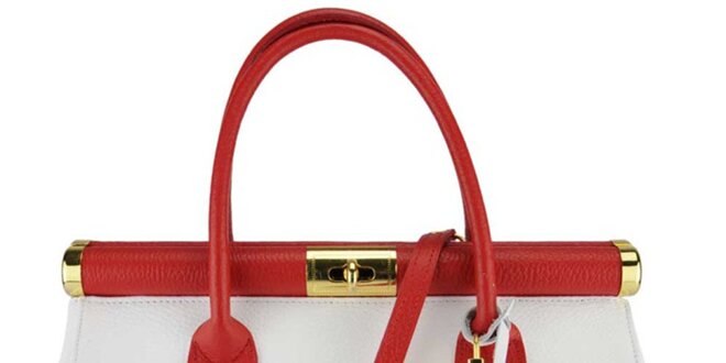 Dámska bielo-červená kabelka Giulia