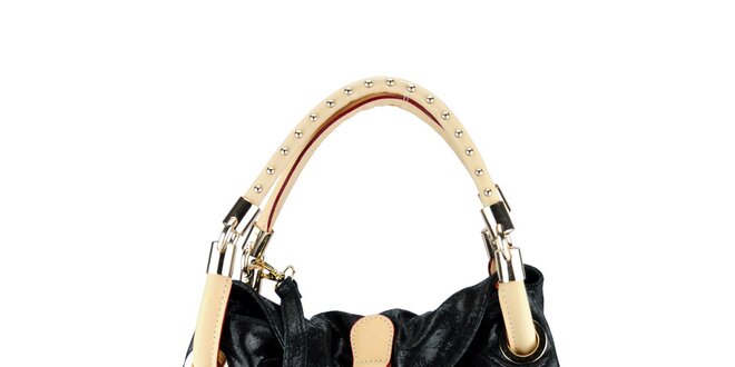 Dámska čierna kabelka s ozdobnými ušami Giulia