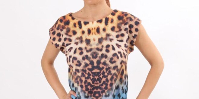 Dámske dvojfarebné šaty s leopardím vzorom Santa Barbara
