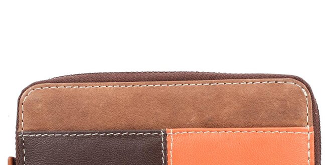 Dámska hnedo-oranžová peňaženka Puntotres