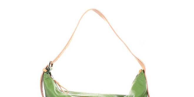 Dámska zelená kožená kabelka Puntotres