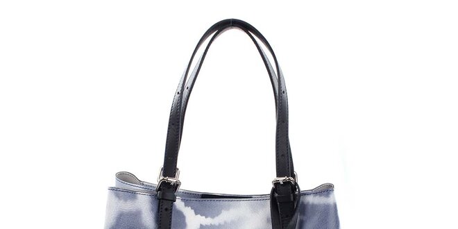 Dámska kožená kabelka s modrou žirafiou potlačou Puntotres