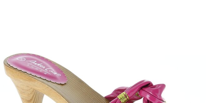 Dámske ružové sandále so zlatou niťou Andrea Conti