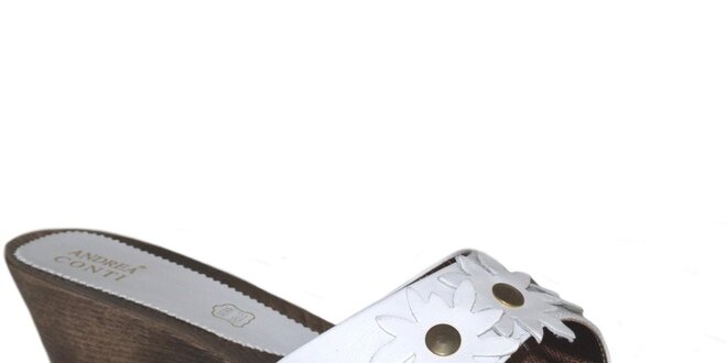 Dámske biele nazúvacie sandále Andrea Conti