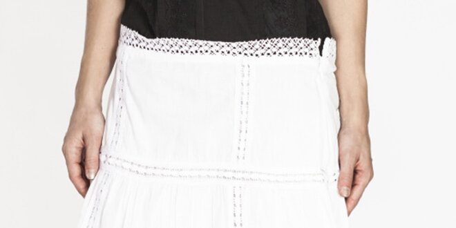 Dámska biela sukňa s perforáciou Tantra