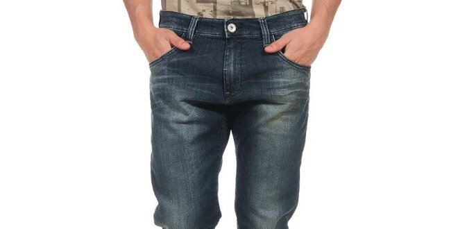 Pánske tmavo modré džínsy s vyšúchaním Calvin Klein